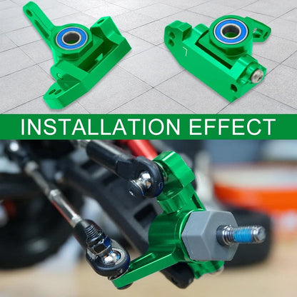 OGUNKE RC Aluminum Front Caster Block&Steering Blocks and Rear Stub Green