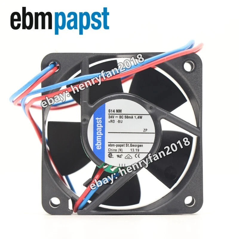 Ebmpapst Fan 614NM Axial Fan DC 24V 1.4W 60*60*25MM 58mA 2-wire  Cooling Fan
