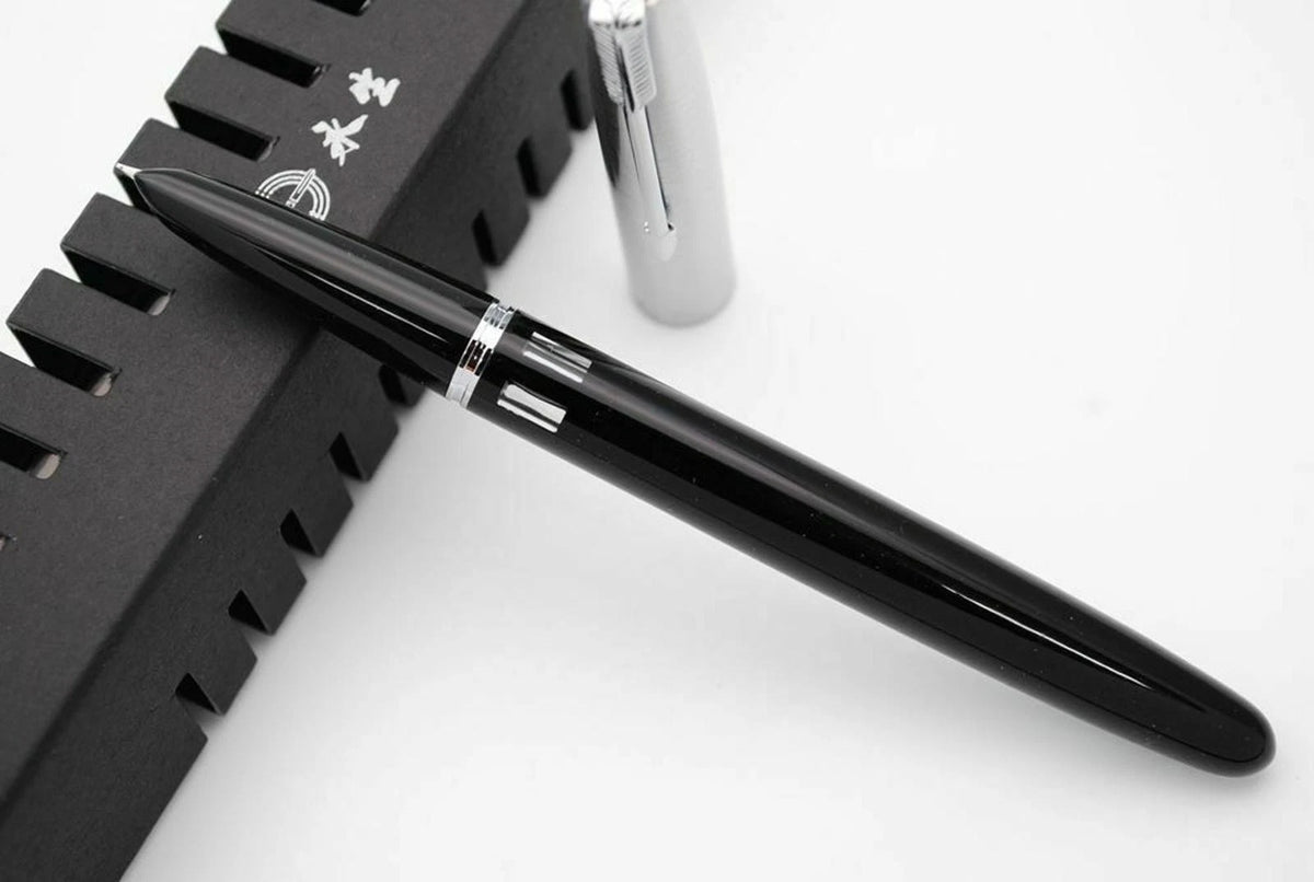 Black 138mm Wing Sung 601 Steel Cap Vacumatic Fountain Pen F Nib 0.5mm Ink Pen;
