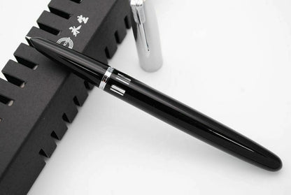 Black 138mm Wing Sung 601 Steel Cap Vacumatic Fountain Pen F Nib 0.5mm Ink Pen;