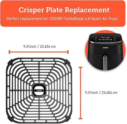 Cosori Crisper Tray for TurboBlaze DC601 Air Fryer, 8.9 inches, Dark Gray