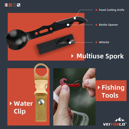 VEITORLD Gifts for Men Dad Him Christmas - Survival Gear and Equipment black
