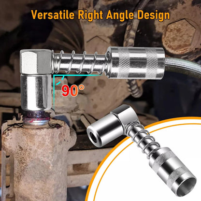 Grease Gun Coupler, 1/8 Inch NPT Right Angle Grease Coupler, 90 Degree