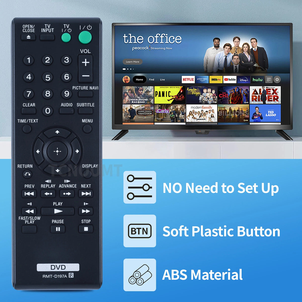 RMT-D197A Remote Control For Sony DVD Player DVP-SR200P DVP-SR400HP DVP-PR50P