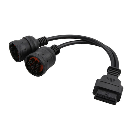 6+9 Pin Y cable-I Truck Heavy Duty Diagnostic Cable Adapter Scanner Connector