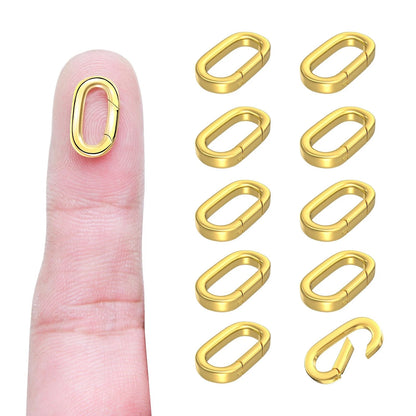 OHINGLT 10Pcs Carabiner Clip Pendant Clasps S (0.55×0.32×0.08in), Gold