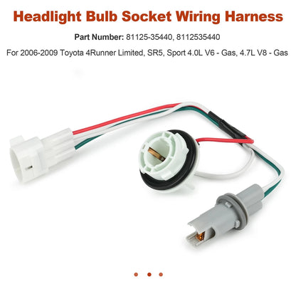 Headlight Bulb Socket Wiring Harness For Toyota 4Runner 2006-2009 81125-35440