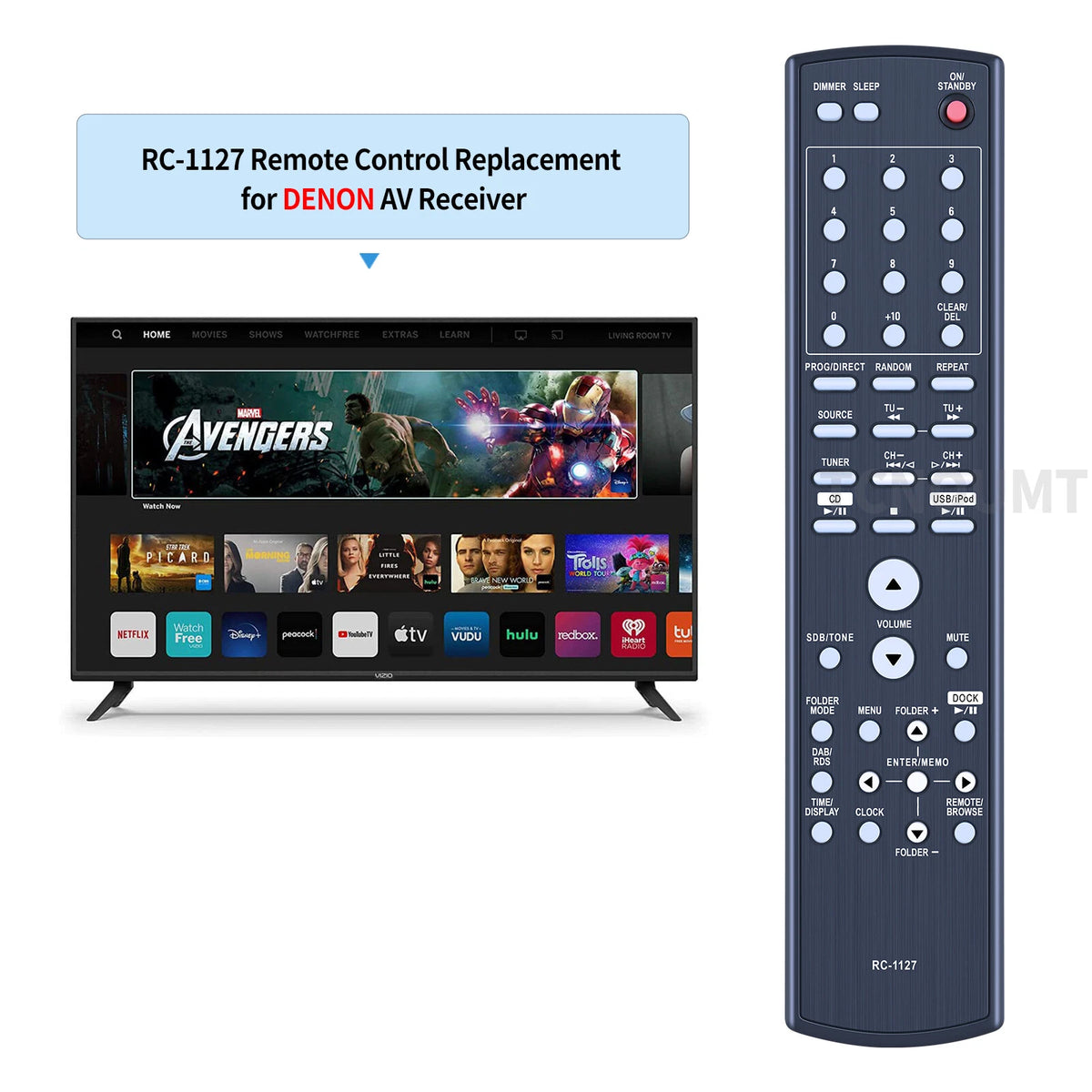 RC-1127 Remote Control For Denon 943307007900D RT943307007900D DM38 RCDM38