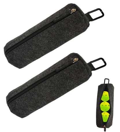nsgglecher 2Pcs Pickleballs Holder Bag with Metal Hook, Small to Medium, Grey