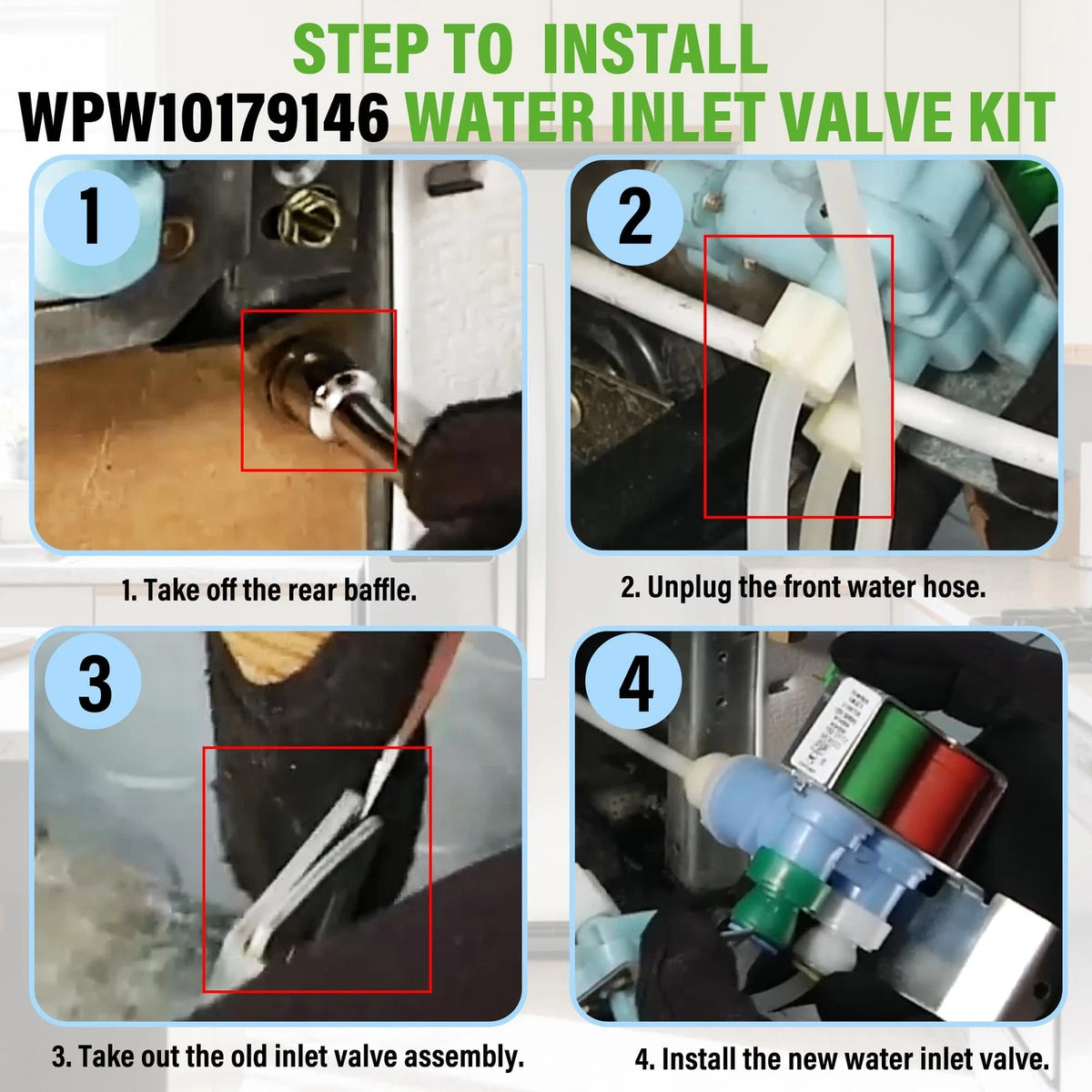 WRS325fDAM02 Refrigerator Ice Maker Water Inlet Valve Fit for As Pictured