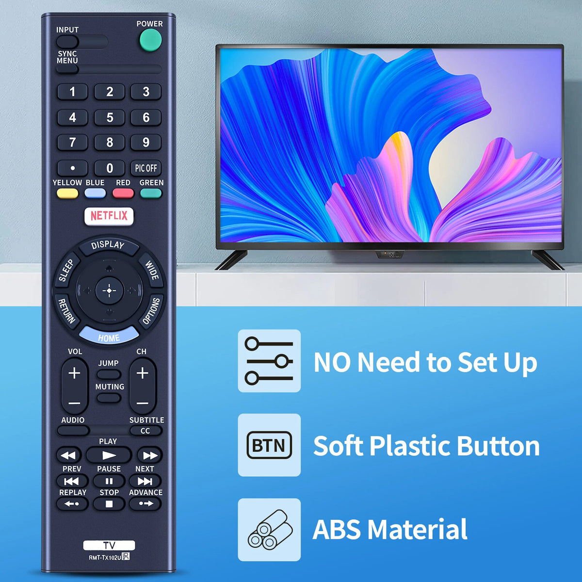 RMT-TX102U Remote Control For Sony Bra TV KDL-40R550C KDL-48W650D