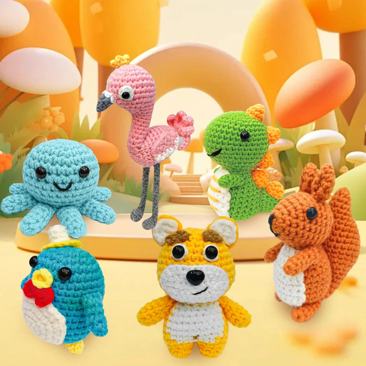 FHFTHYH 6Pcs Crochet Kit for Beginners, DIY Craft Adults, small, colorful