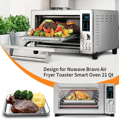 GCQ Air Fryer Grill Pan for Nuwave Bravo 11.2 x 10.5 x 1 inch, Silver