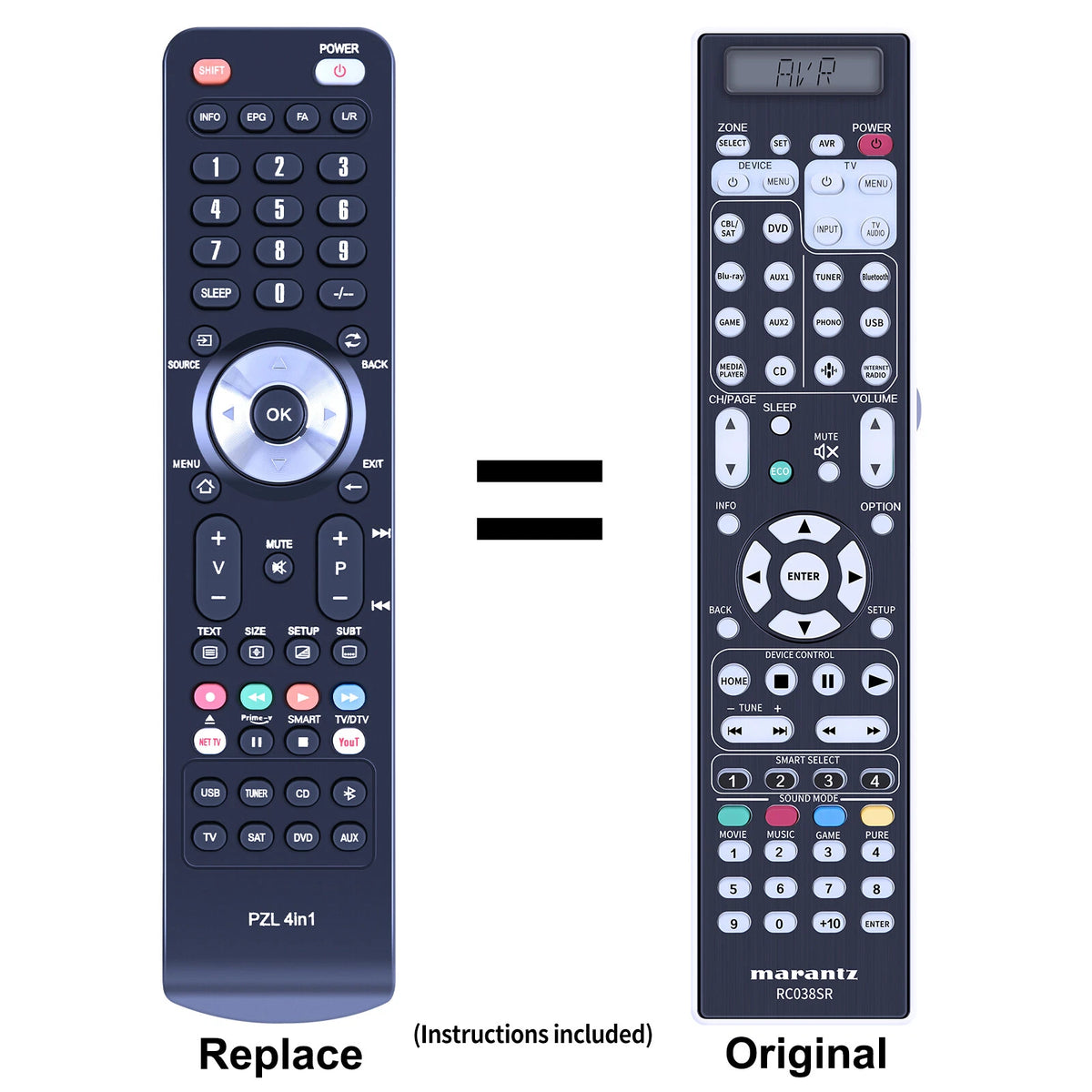 RC038SR Replacement Remote Control For MARANTZ AV Receiver SR8012