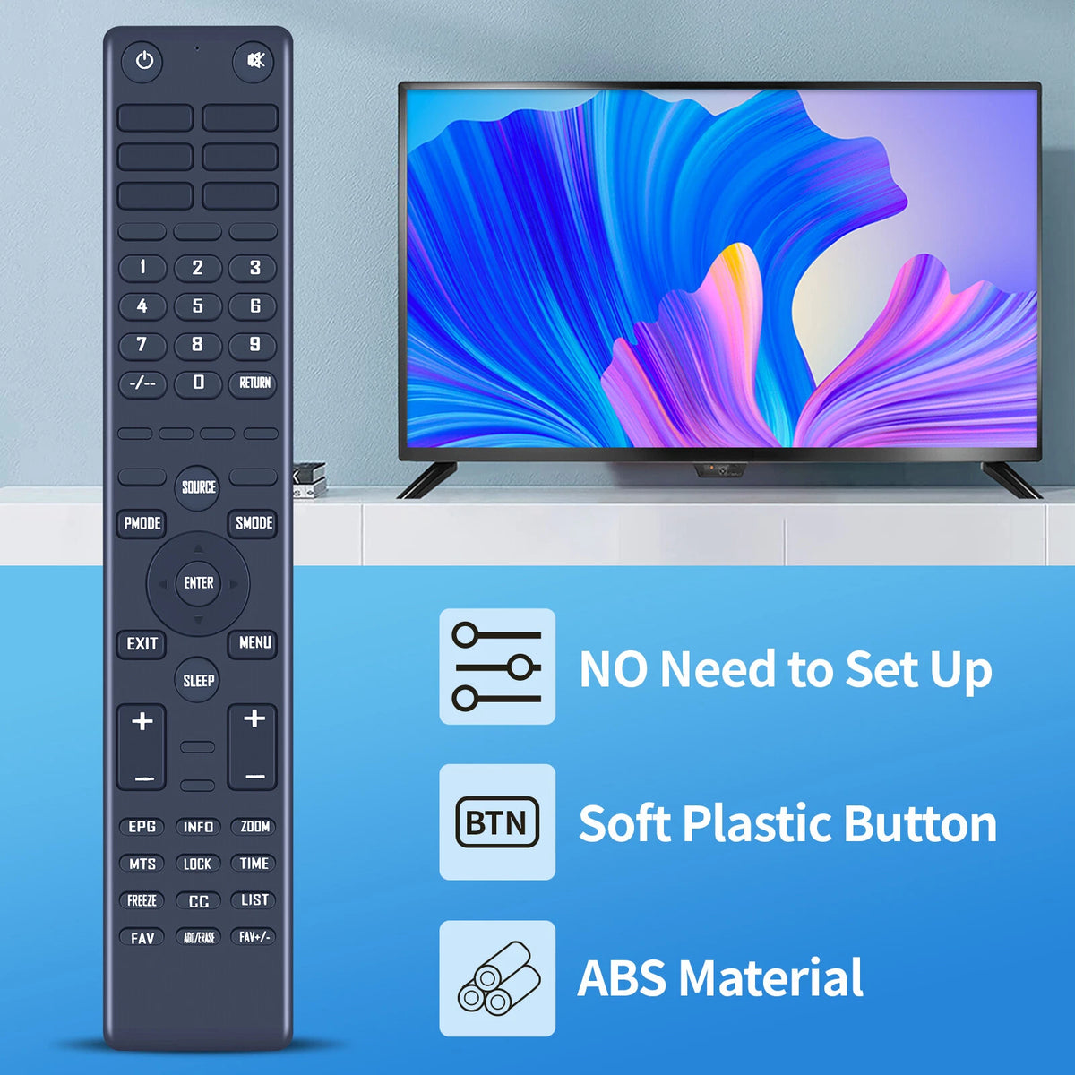 Replacement Remote Control For AMP'D SLTV-1320AP SLTV-1319AP SLTV-1519AP