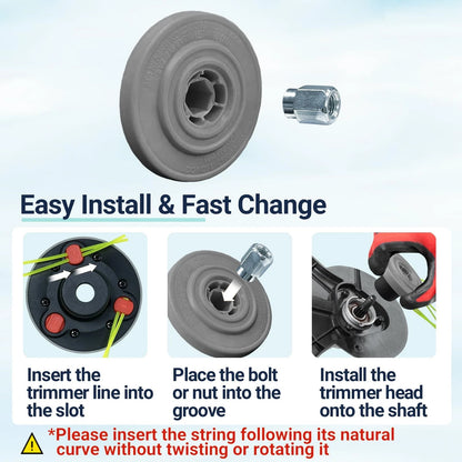 SIMUSI Universal Weed Eater Head, Easy Load String Trimmer Head Grey& Black
