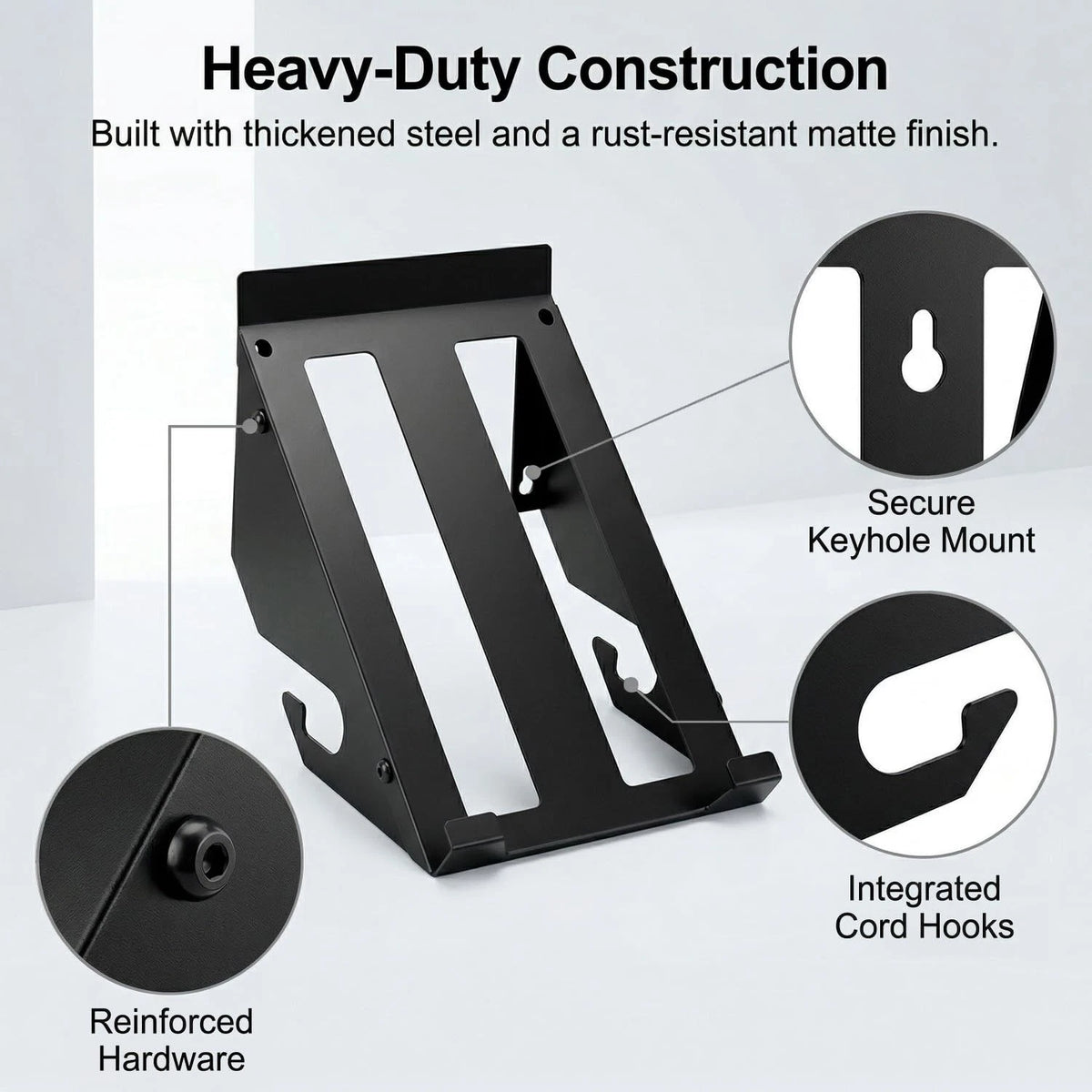QWORK Circular Saw Holder Wall Mount, Heavy-Duty Metal Storage Rack Black