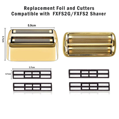 Professional Replacement Foil and Cutters for 2 Count (Pack of 1), 2 gold