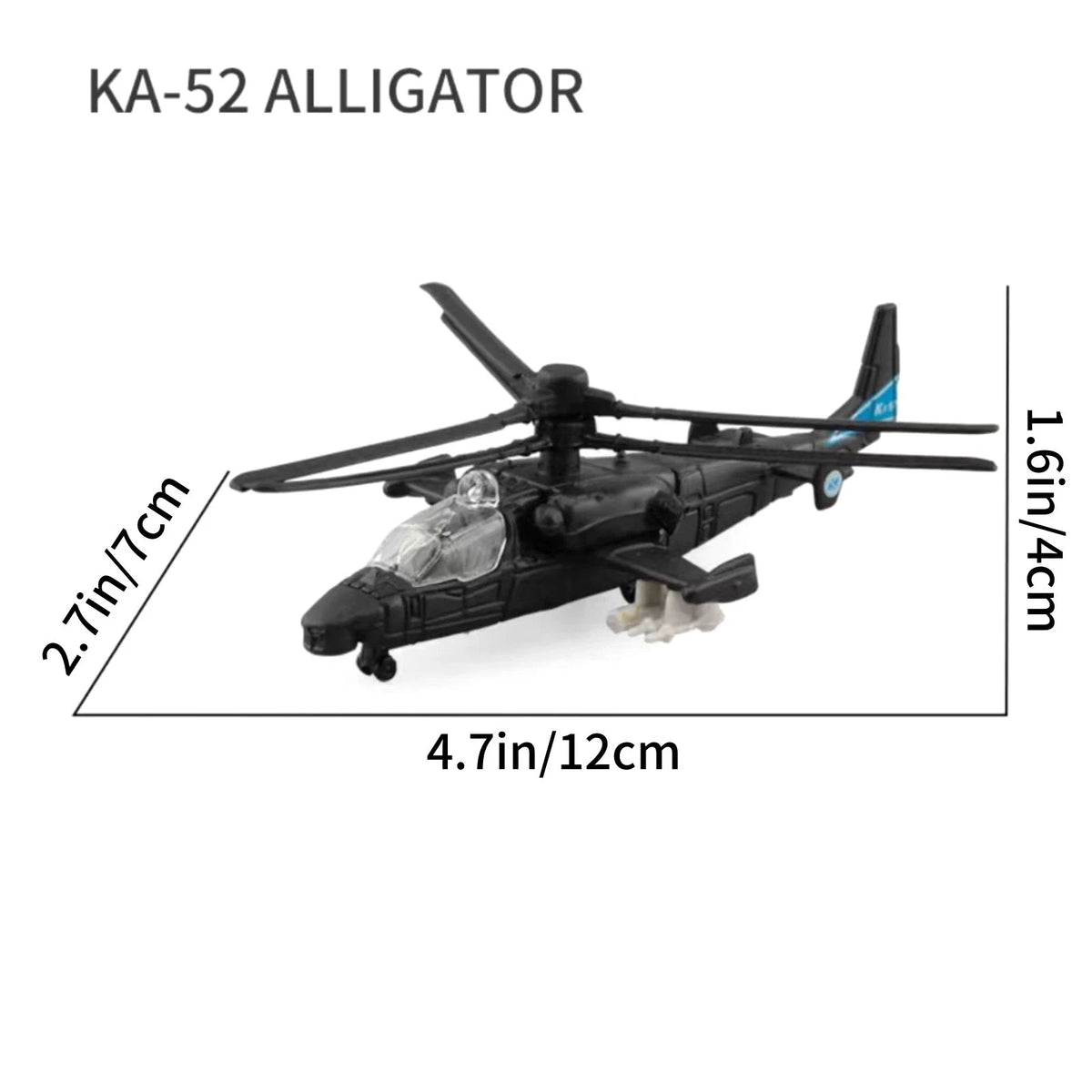 1/130 Scale Russian Kamov Ka-52 Alligator Helicopter Alloy Model 12cm