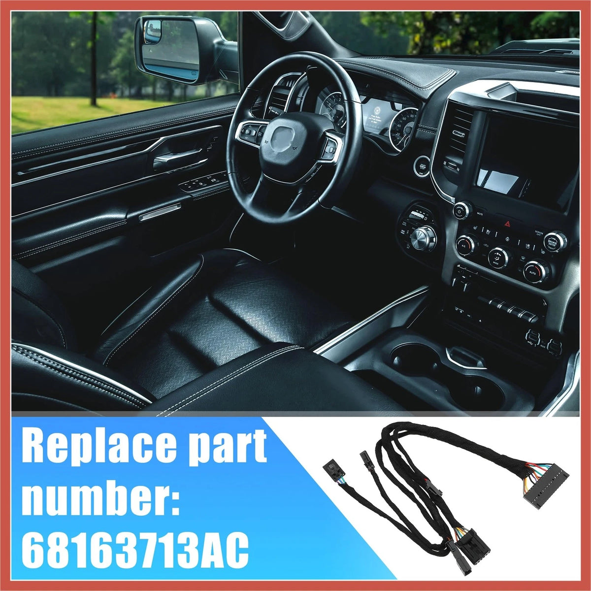 ACROPIX 68163713AC Steering Wheel Wiring Harness Audio 15.35'', Black
