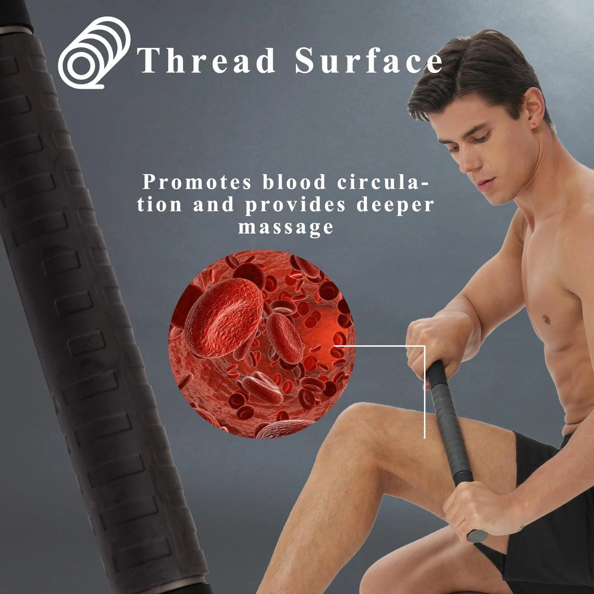 Muscle Roller Massage Stick for Legs Massager Roller-Calf Deep Black