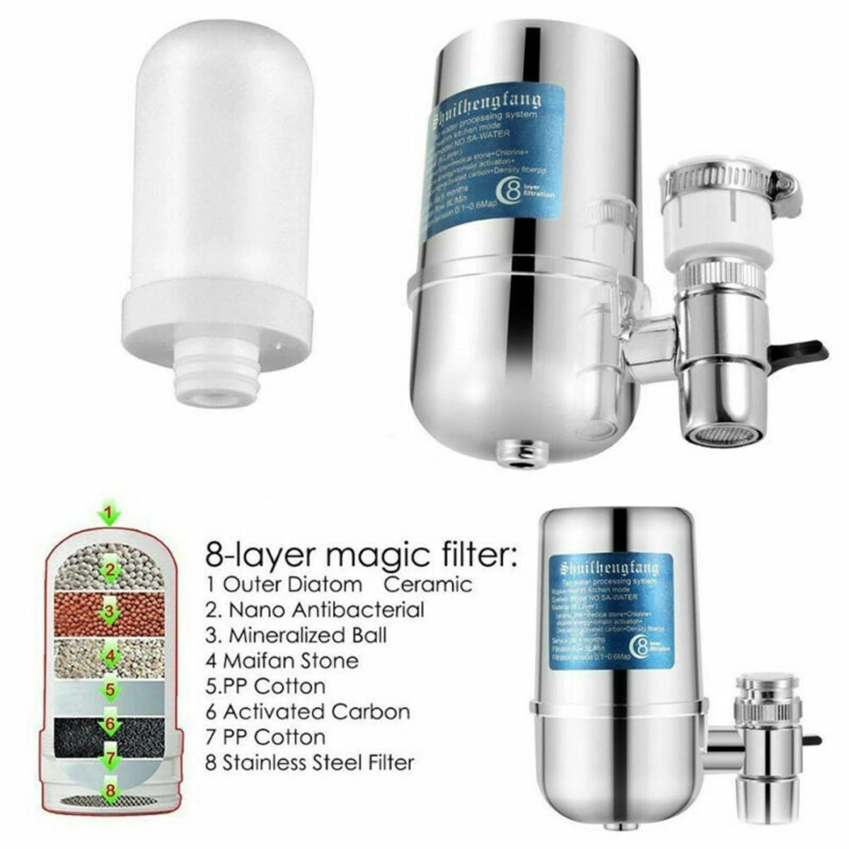 Drinking Water Faucet Purifier Filter Home Kitchen Dining Front Sink Filter Tool