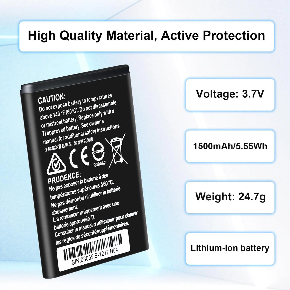 oliadeo TI-84 Plus CE Battery Replacement: for Texas Instruments TI Black