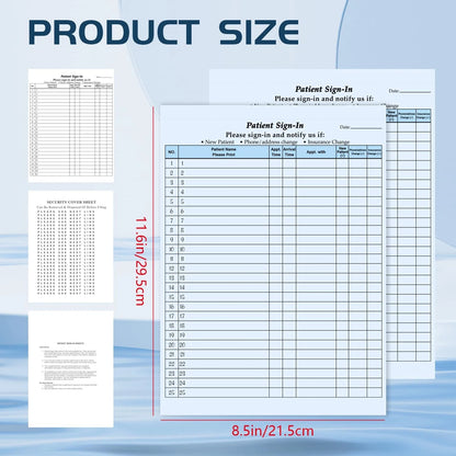 125 Patient Sign in Sheets, HIPAA Compliant, Peel Off Adhesive Labels...
