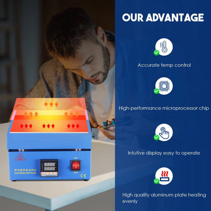 Soiiw 110V 850W Soldering Hot Plate LED Microcomputer 200X200mm