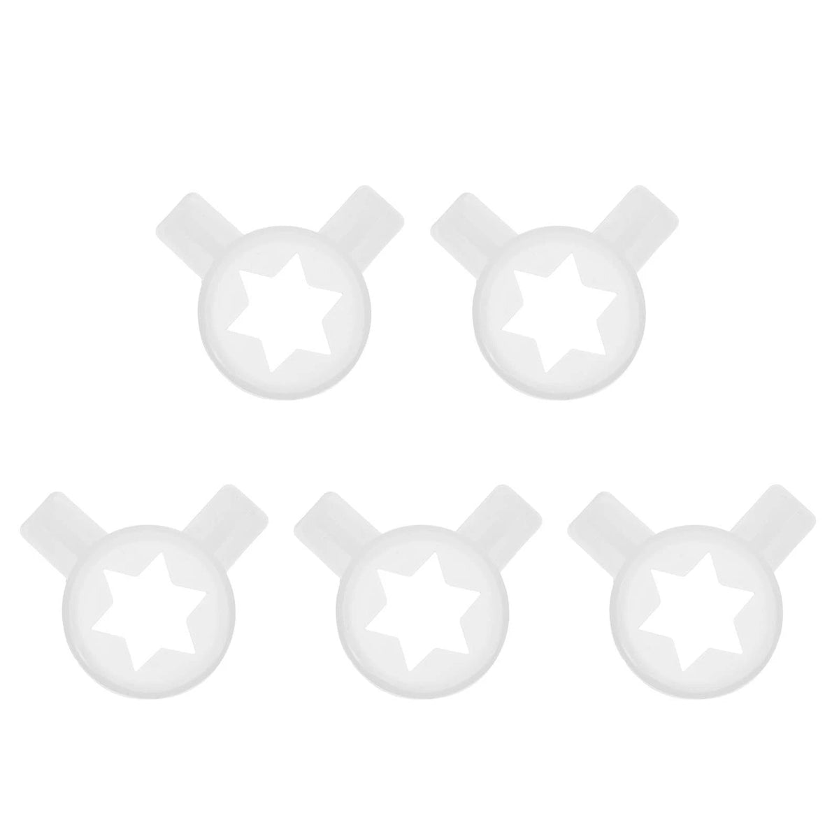 5PCS Ice Cream Maker Nozzles Star Shaped Soft Serve 4.80X4.20X0.90CM, White