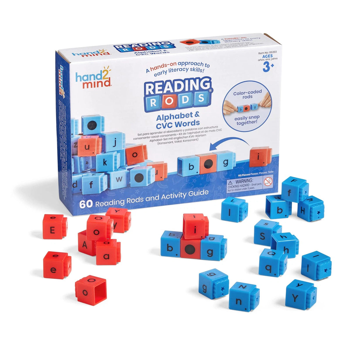 hand2mind Reading Rods Alphabet & CVC Words, Word Building Activities, Medium