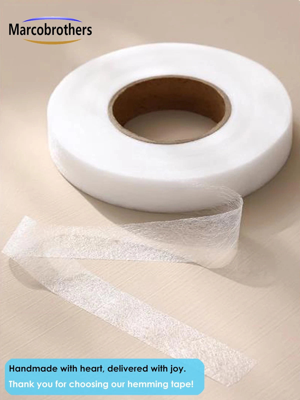 Marcobrothers Hemming Tape, White 3/4” x 32 Yards, 32 Yard X 1 Roll,