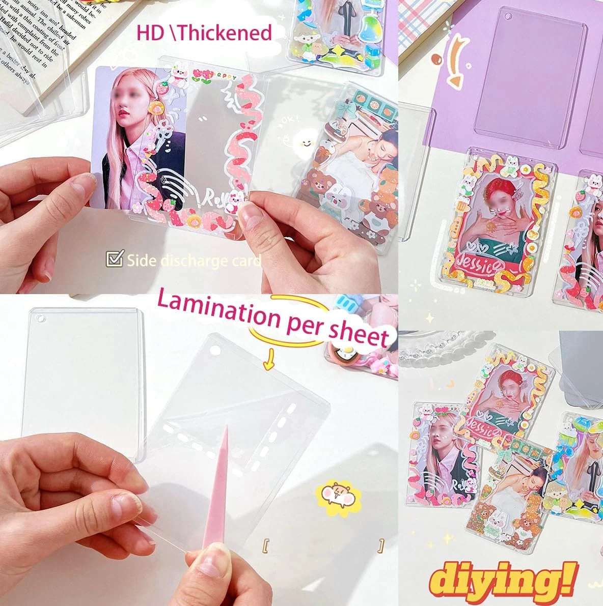6 Kpop Photocard Holder Keychain 7.1 x 10.24 x 0.59 inches, Star Ii
