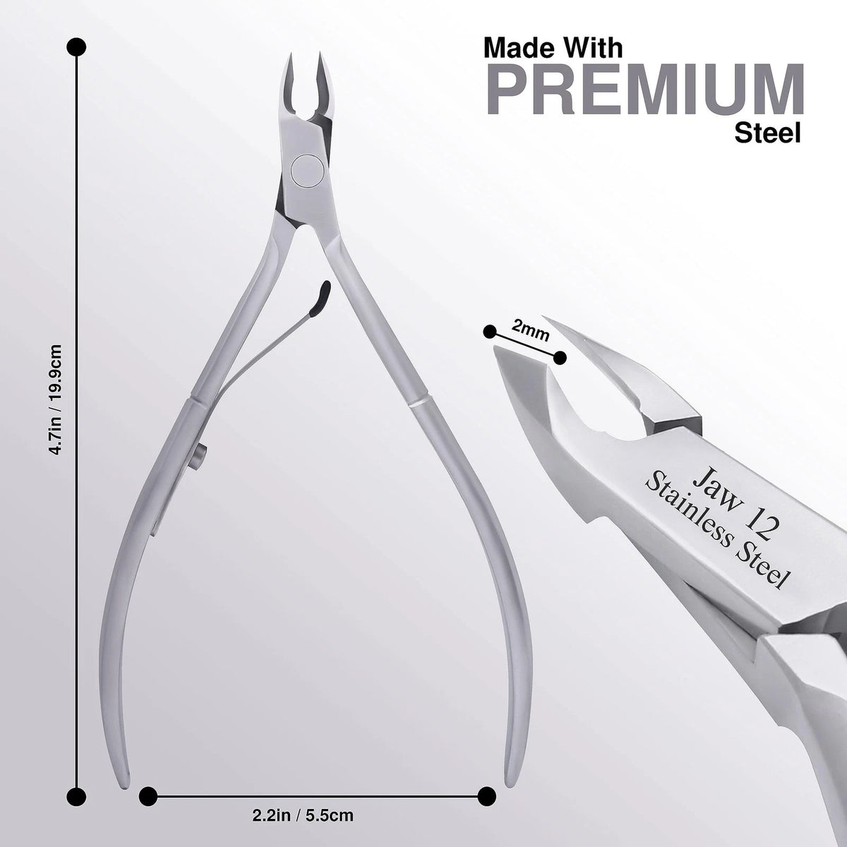 UM Supplies Cuticle Trimmer | Hangnail Remover | Extremely Jaw 12, Silver