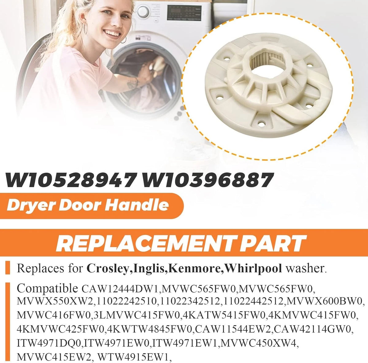 W10528947 W10396887 Washer Basket Driven Hub Kit 2025 UPGRADE Fits for white