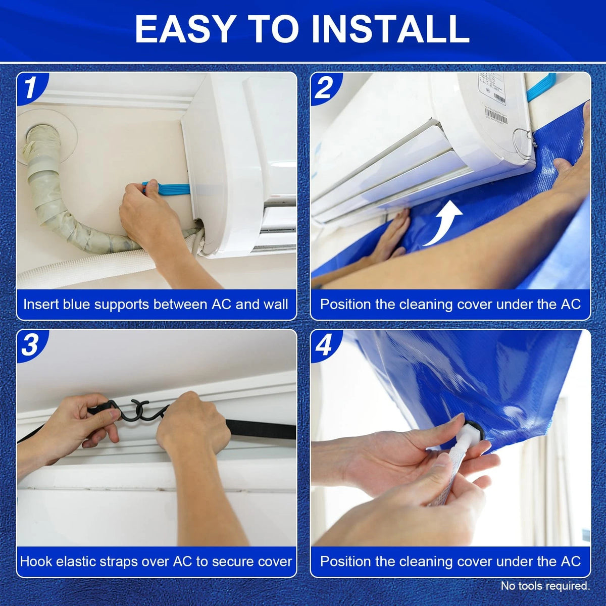 LEARNIBEE 14Pcs Mini Split Cleaning Kit, Professional Large, Blue