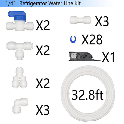 Water Line Kit, Lifevant 1/4” O.D. Tubing 32.8FT for 32.80 feet, White
