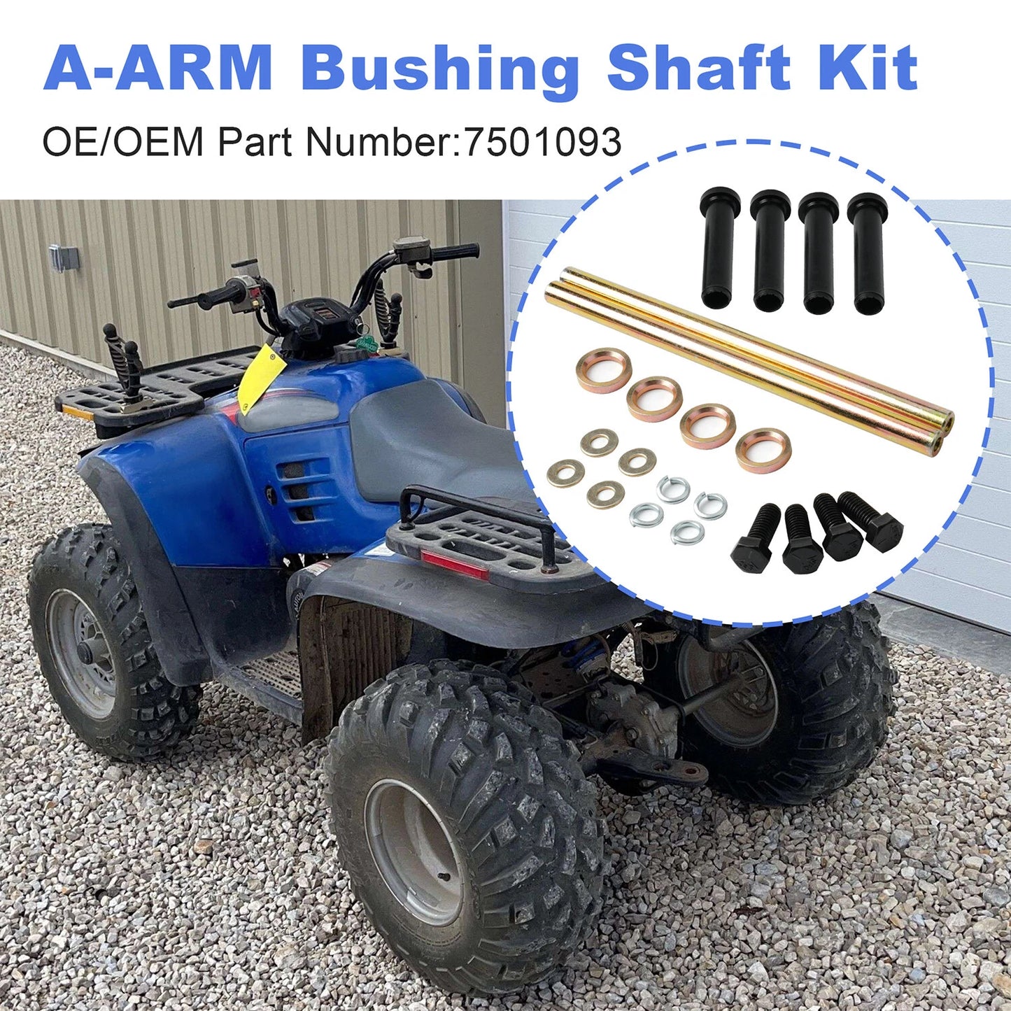 Two Front Lower A-Arm Bushing Shaft Kit Polaris Trail Boss 325 2000-2002