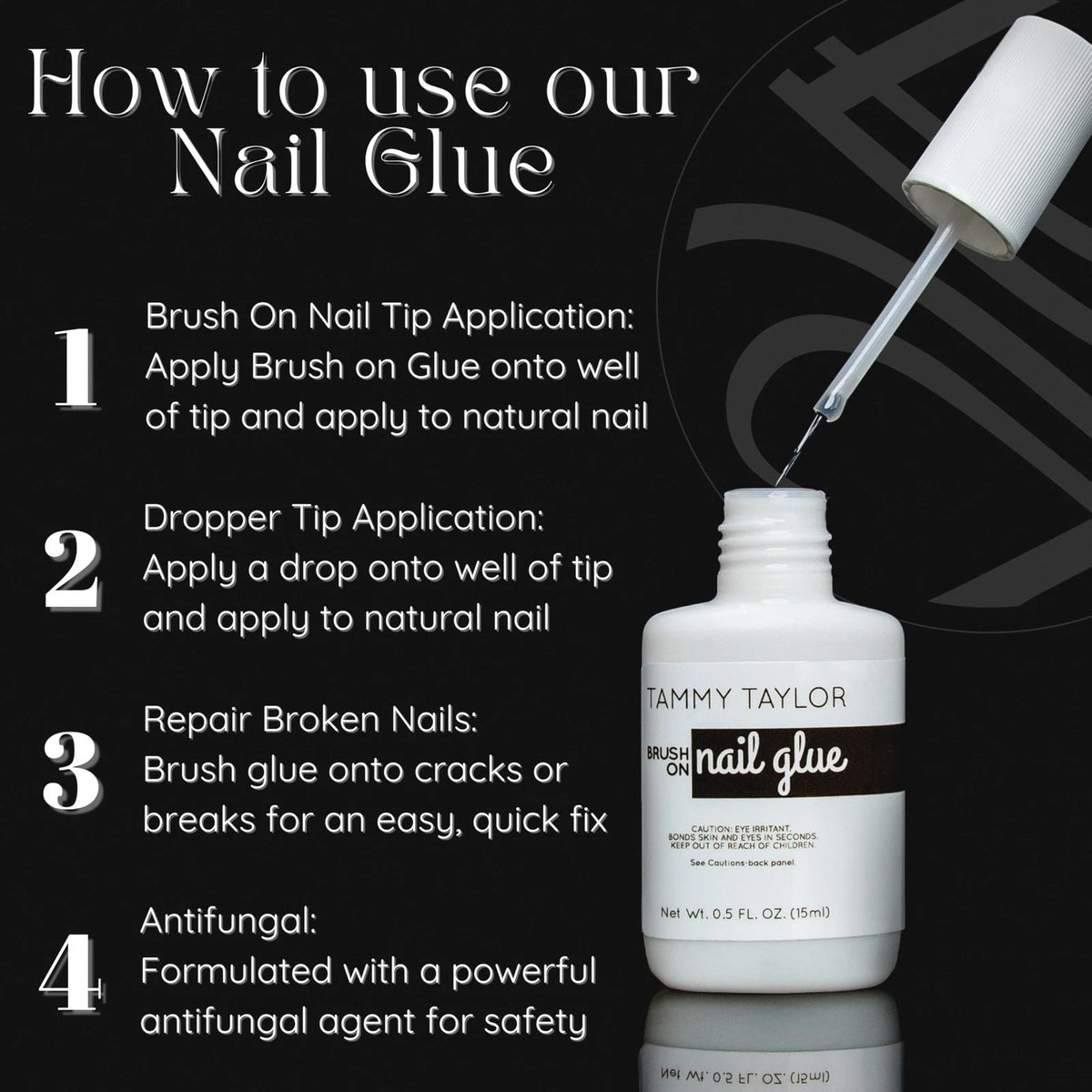 Tammy Taylor Tip and Nail Repair Dry Clear Gel Glue for .5 Fl Oz,