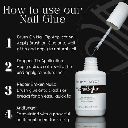 Tammy Taylor Tip and Nail Repair Dry Clear Gel Glue for .5 Fl Oz,