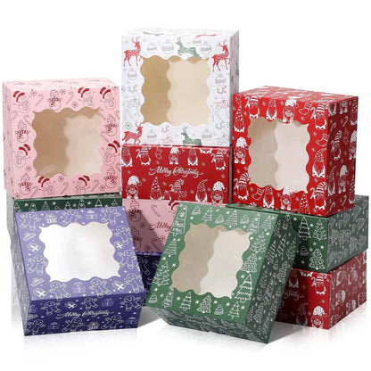 COTOPHER 30Pcs Christmas Cookie Boxes for Gift 6x6x3 inches, 6x6x3inch