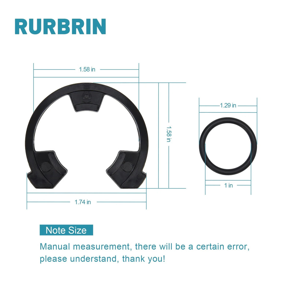 RURBRIN (4+4PCS) 3/4" Water Softener Clip and O-Ring Kit Compatible Black