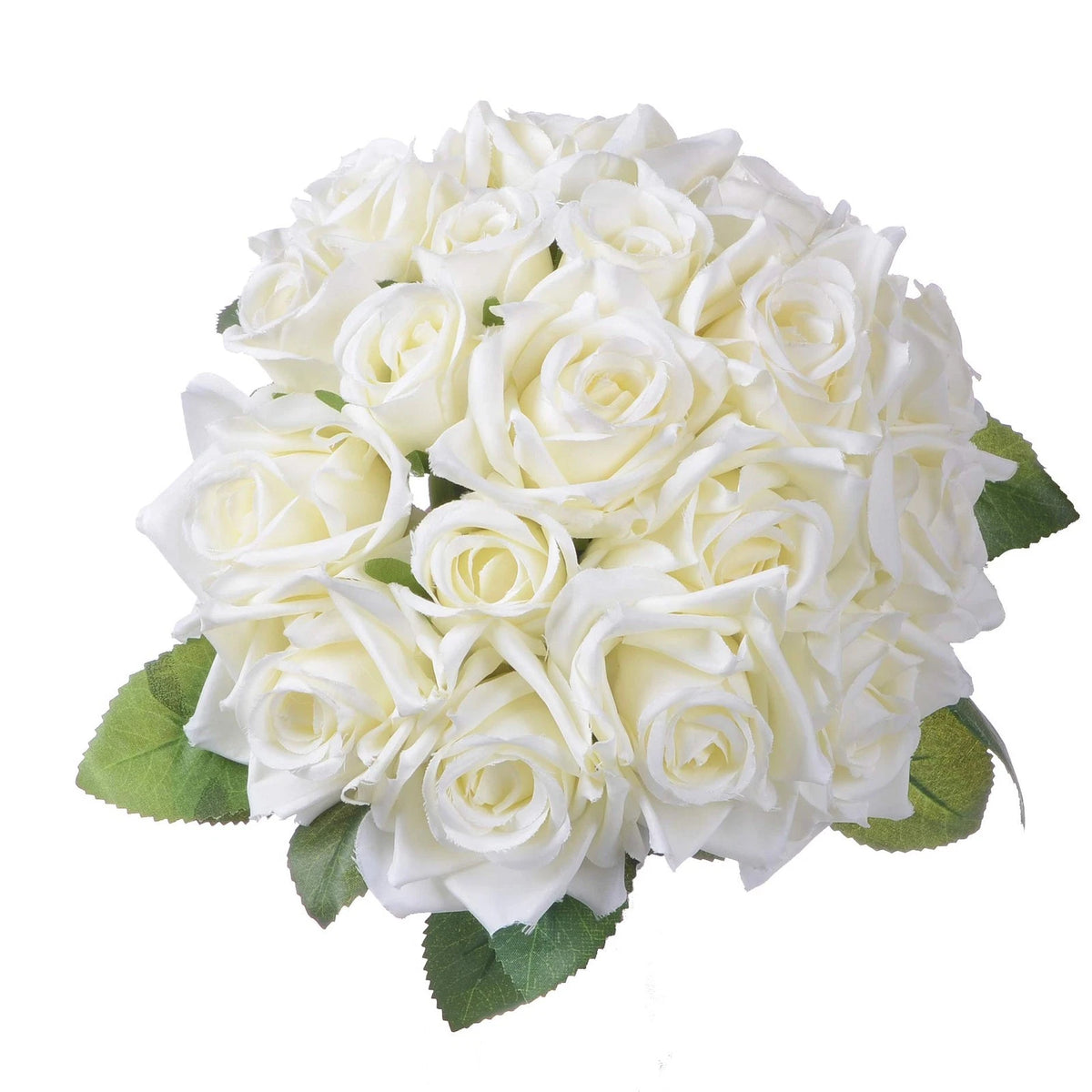 Artiflr Artificial Flowers Rose Bouquet 2 Pack Fake Silk White-01