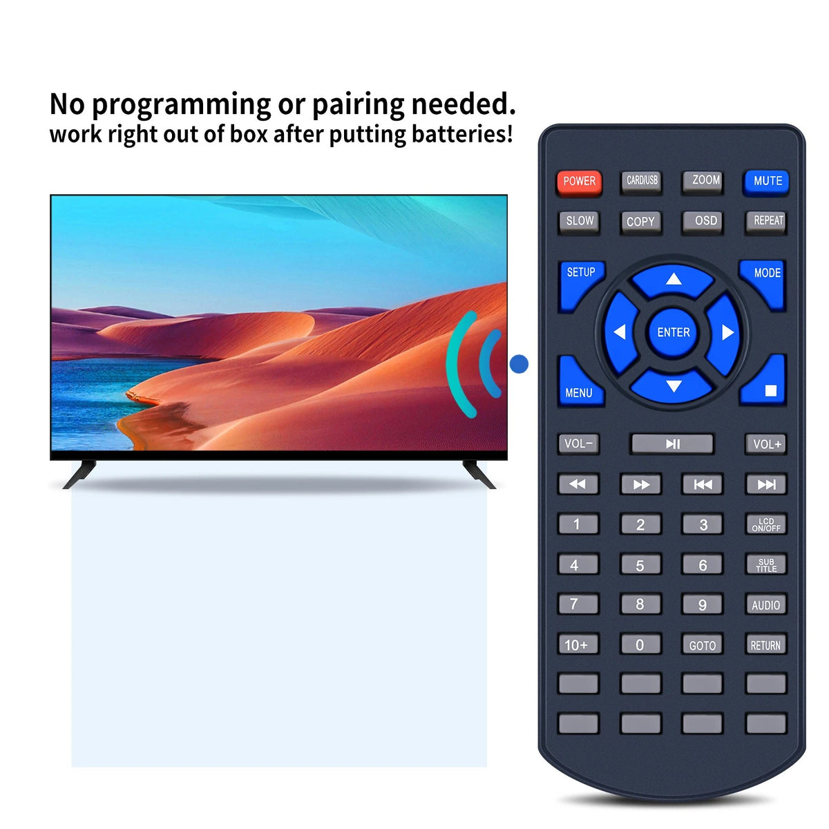 Replacement Remote Control For DR.J DP1401 DP1202 DVD Player