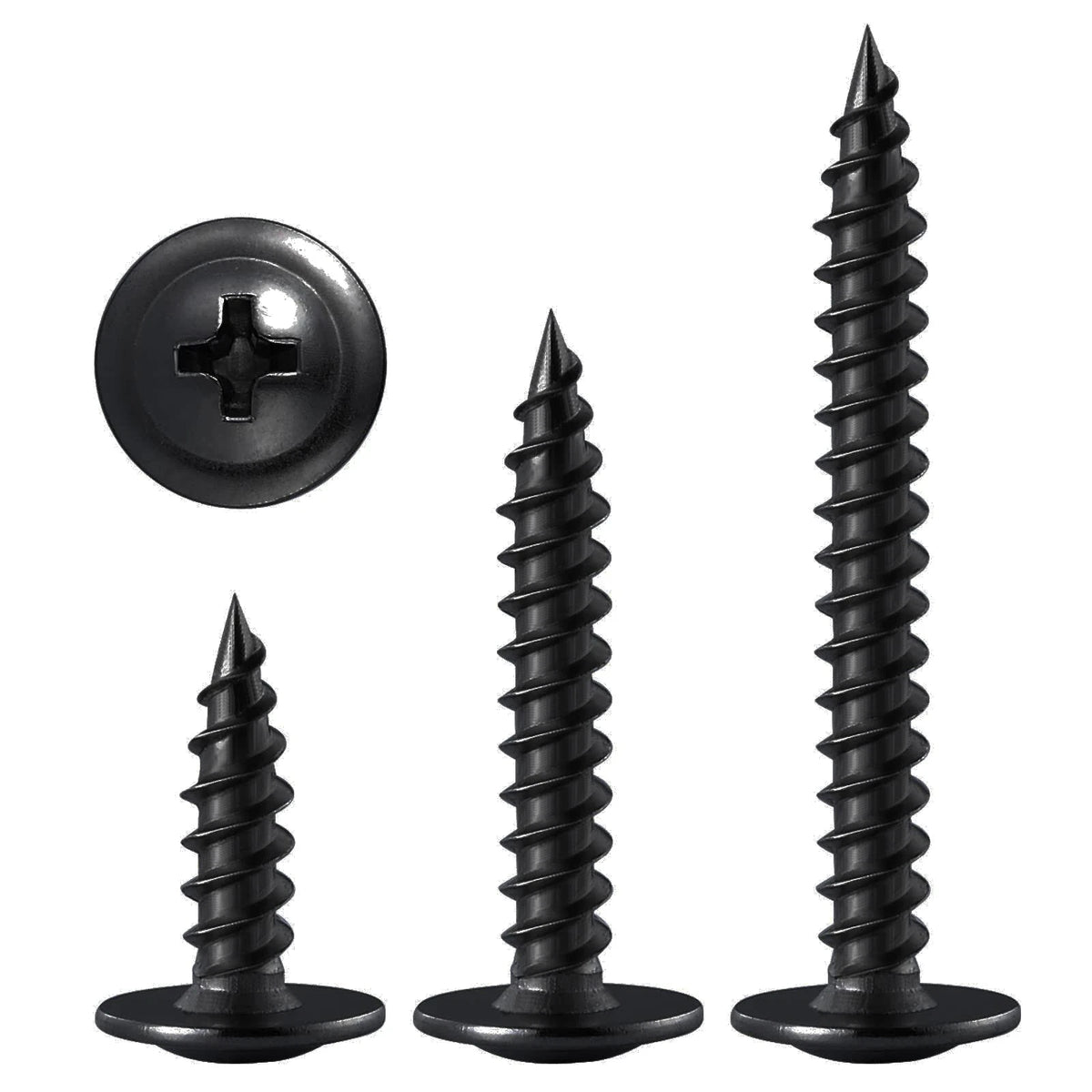 Wensilon (250 pcs)#8×1" Black Truss Head Wood Screws Quick Metal #8×1",