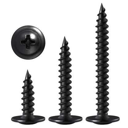 Wensilon (250 pcs)#8×1" Black Truss Head Wood Screws Quick Metal #8×1",