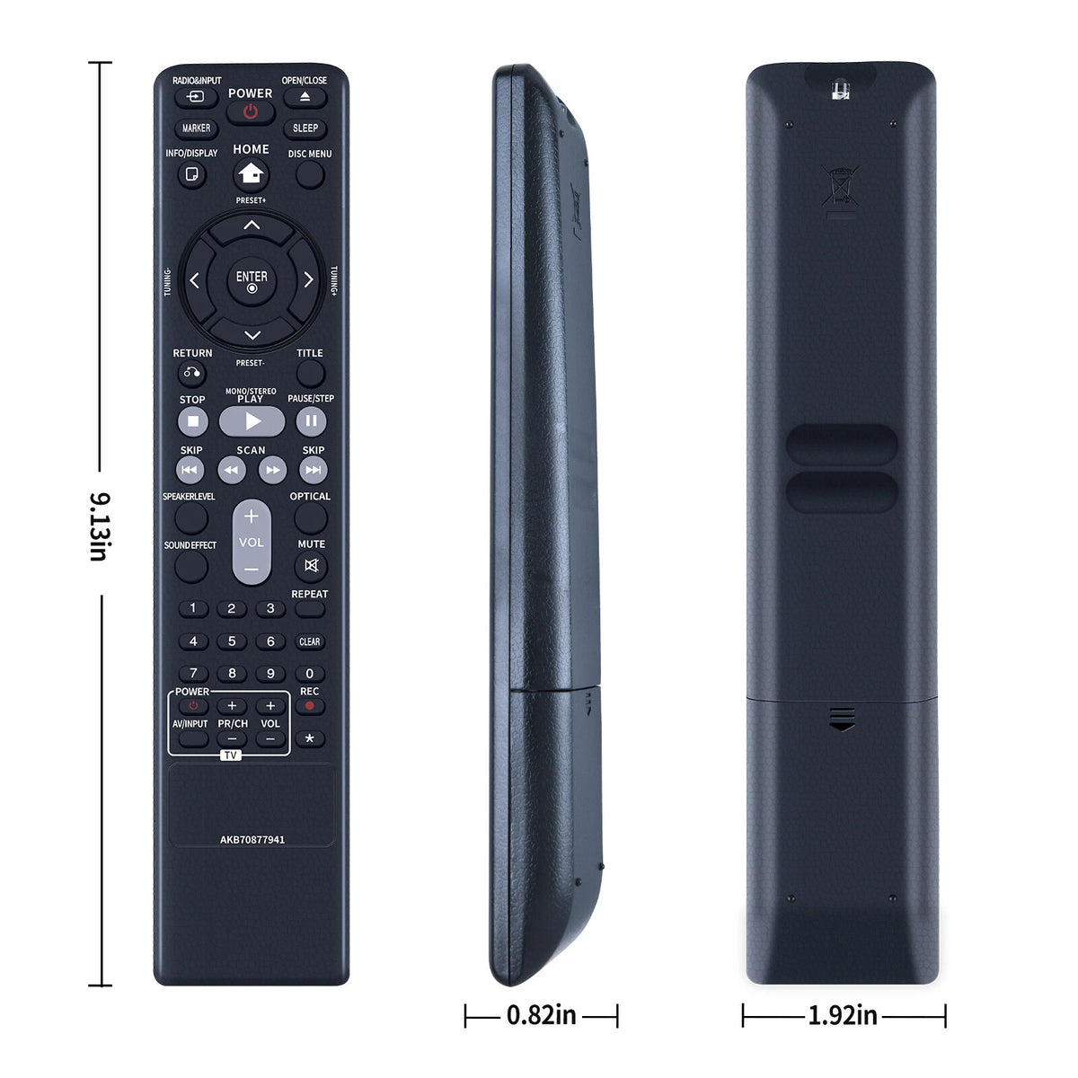 AKB70877941 Remote Control For LG DVD Micro Hi-Fi System DM2740 CMS2730F