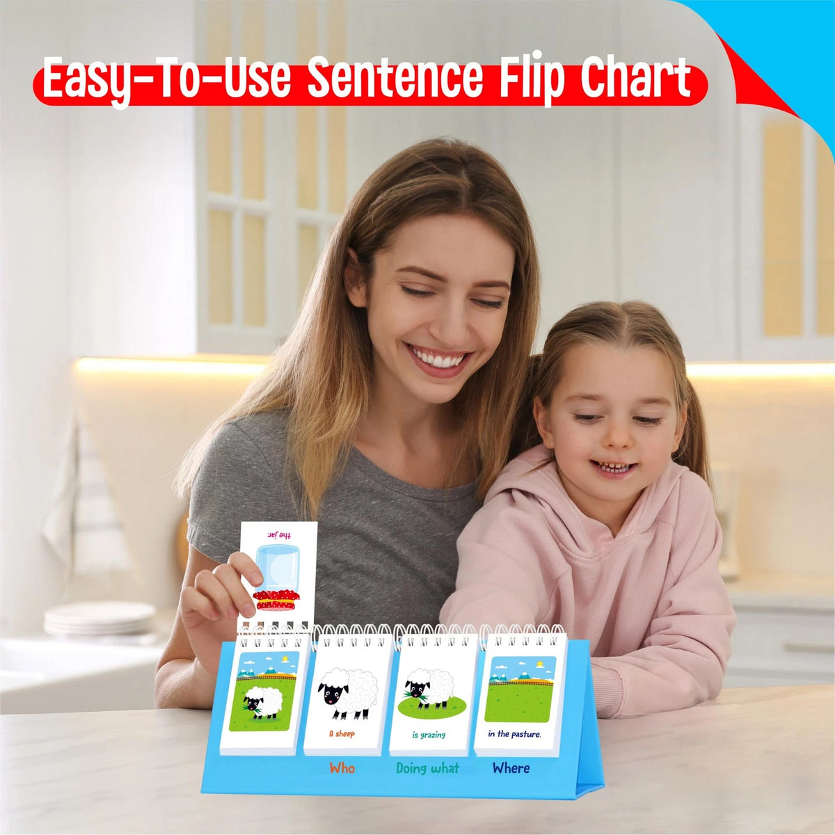 Sentence Flip Charts, 80 Double Sided Cards 40 5.31 inches x 8.66