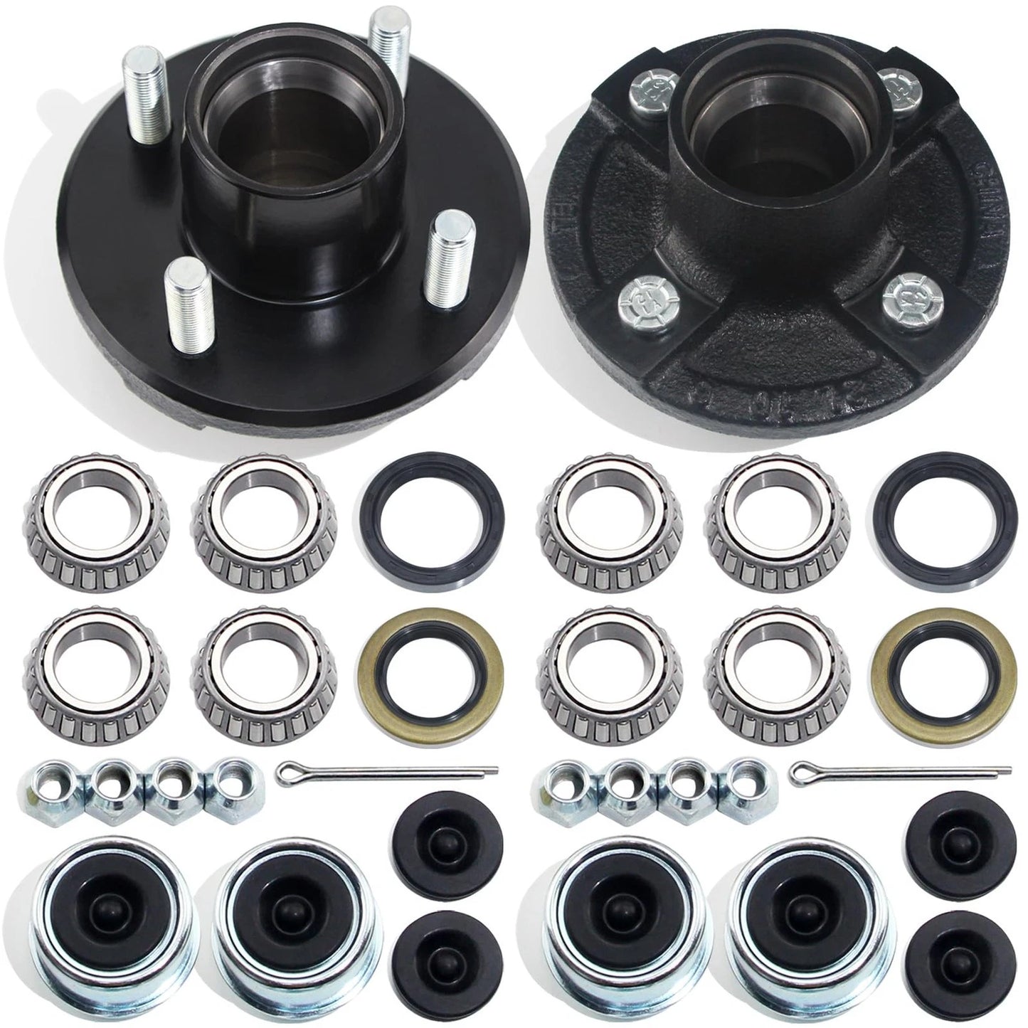 GREPSPUD 2 Sets 4 on 4'' Trailer Hub 4x4'' Kit for 2000 lbs Axle - 2Sets