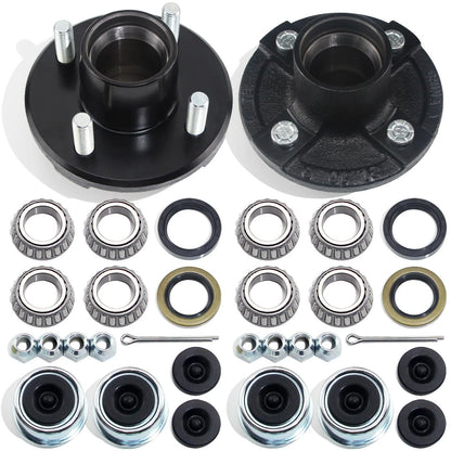 GREPSPUD 2 Sets 4 on 4'' Trailer Hub 4x4'' Kit for 2000 lbs Axle - 2Sets